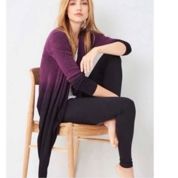 Barefoot Dreams Bamboo Chic Lite Calypso Purple Ombré Wrap Sweater Size S/M - Picture 1 of 12